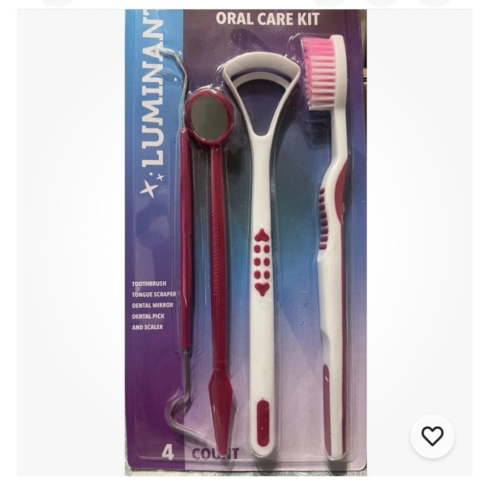 LUMINANT Soft Bristle Oral Care Kit Toothbrush Tongue Scraper Mirror